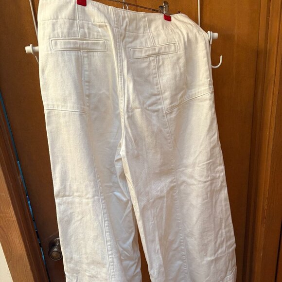 Pilcro Cropped Wide Leg White Denim Size 29 $150 Retail - Picture 2 of 3